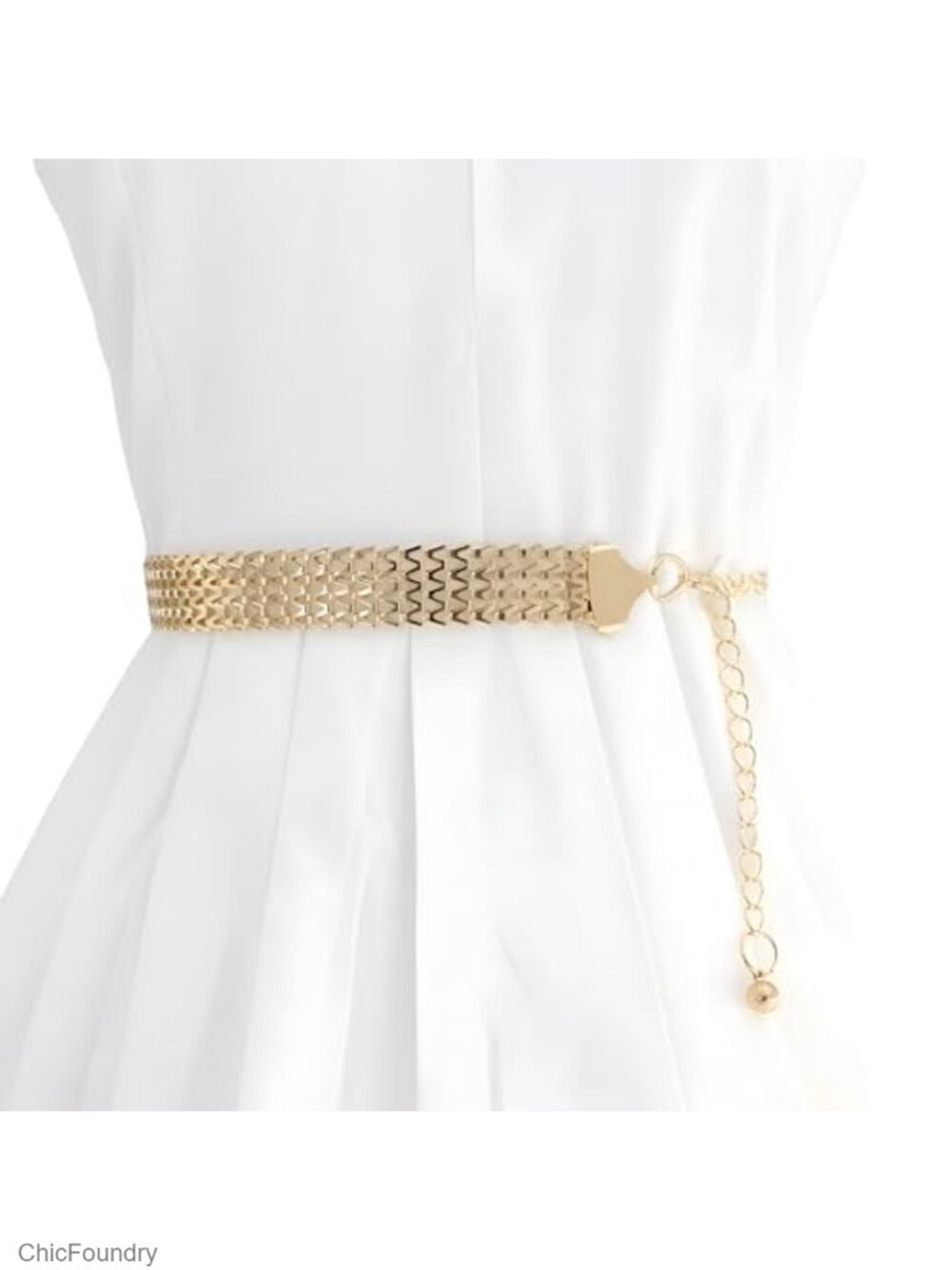 Gold Chain Waist Belt Adjustable 23-40in Costume Accessory
